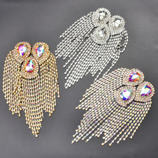 Gold Iron on Patch Rhinestone Applique for Wedding Bridal Gown - China Rhinestone  Applique and Bridal Applique price