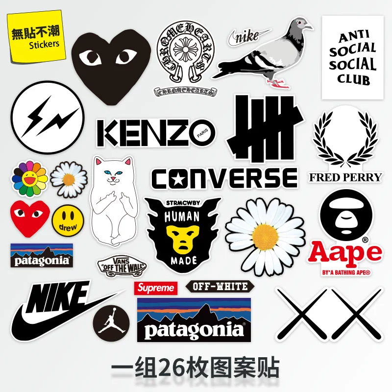 [stickers] 26 pieces/set personality tide brand suitcase suitcase ...