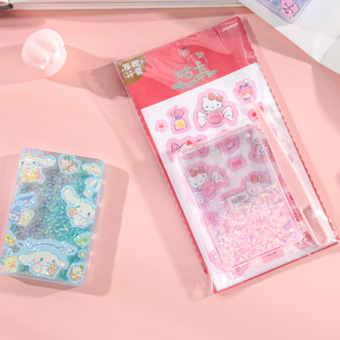 Cute Sanrio Glitter Card Brick Gooka DIY Sticker set Cinnamoroll Gooka ...