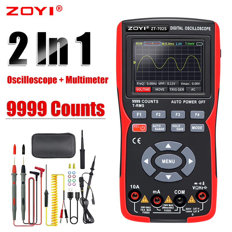 ZOYI Digital Oscilloscope Multimeter 48M/S 10MHZ PC Waveform Data ...