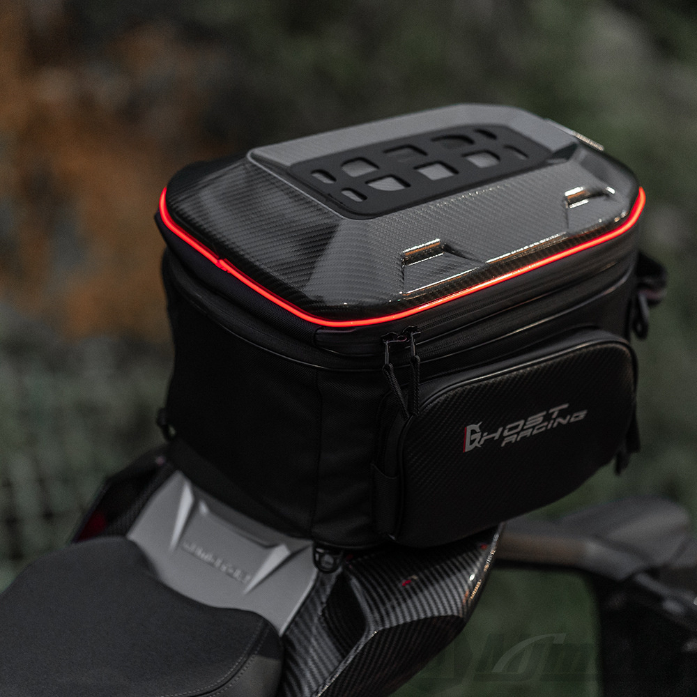 LED Light Motorcycle Rear Seat Bag Waterproof Large Capacity Male ...