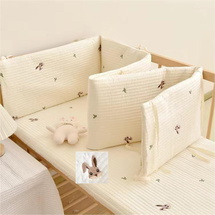 240X28CM Pure Cotton Crib Bumper Baby Cot Cushion Infant Bed - Main Image