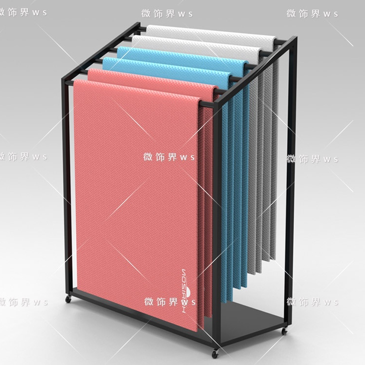 Yoga Mat Professional Storage Rack With Wheels Movable Sports Equipment