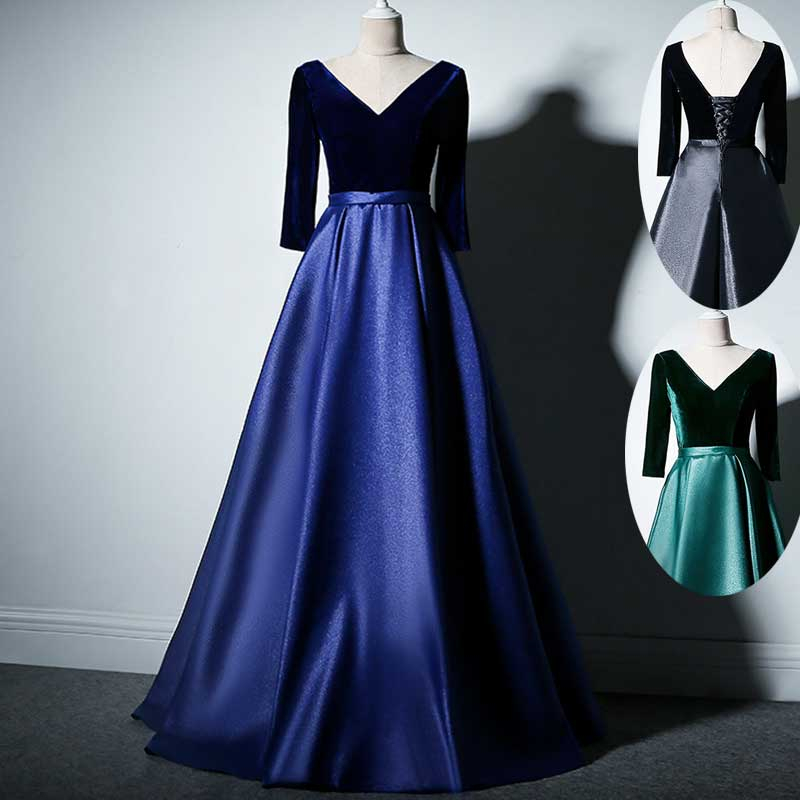 Customise Women Celebrity Party Navy Blue Evening Dress Annual Meeting ...