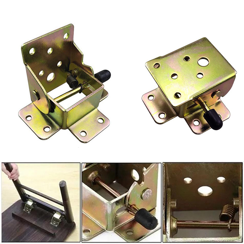 Iron Locking Folding Table Chair Leg Brackets Hinge Self Lock Foldable