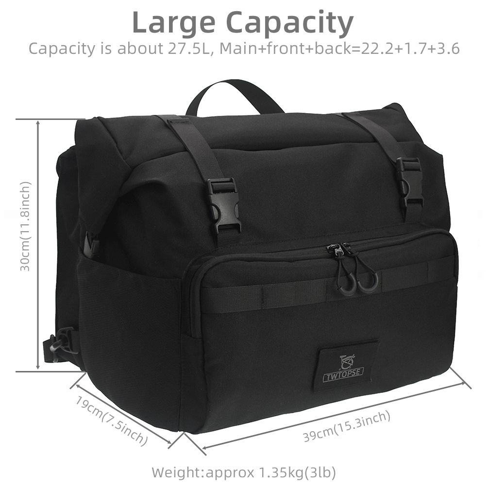 TWTOPSE Bicycle Backpack Borough Roll Top Bag For Brompton Folding