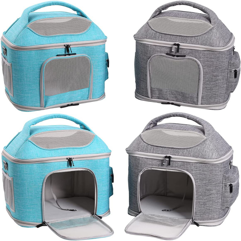 Portable Cat Travel Litter Box with Lid, Collapsible Car Cat Litter Box