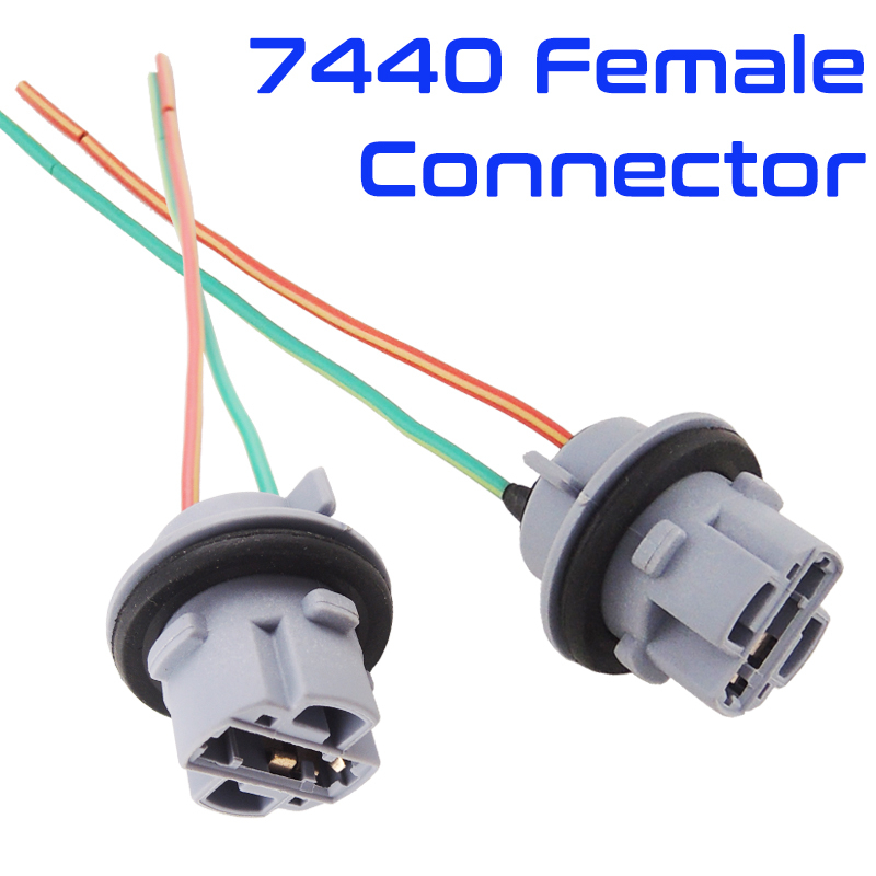 7440 992 T20 W21W Female Socket Wiring Harness Connector DRL Backup ...