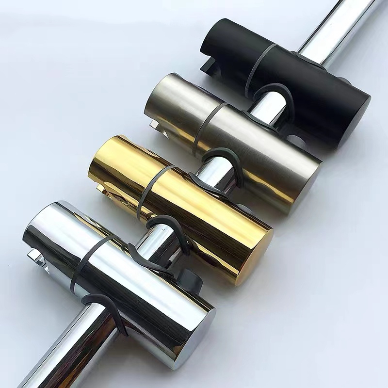 Shower Head Holders Black ABS Replacement Bathroom Shower Rail Head Slider Holder Adjustable