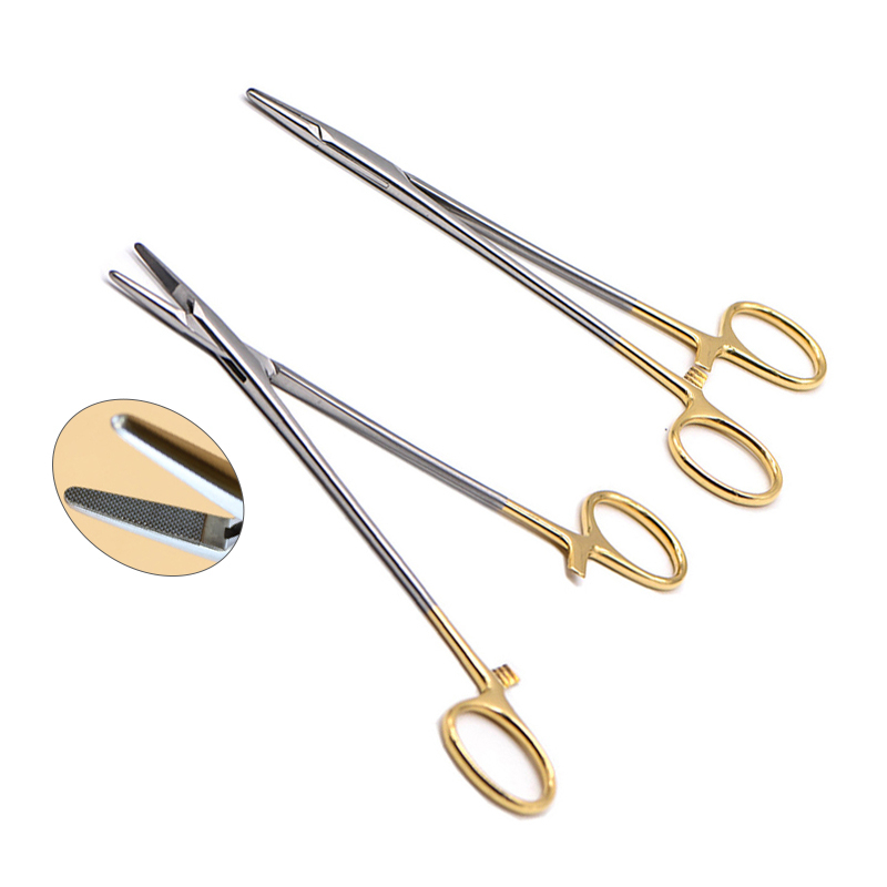 Dental Needle Holders TC head Stainless Steel Orthodontic Plier Gold Plated Handle Surgical
