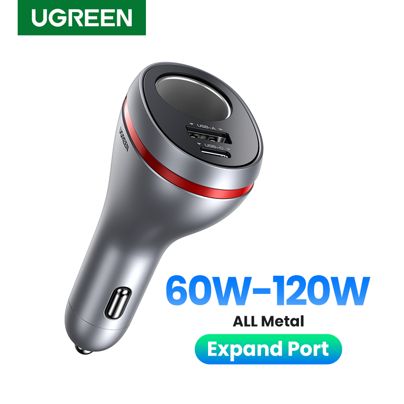 UGREEN 84W USB Car Charger Quick Charge QC PD 4.0 3.0 Fast Charger Adapter  In Car Cigarette Lighter Socket
