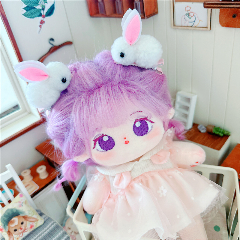 DIY 20cm Cotton Doll Stuffed Toys Fried Hair Idol Star Doll Long Hair ...