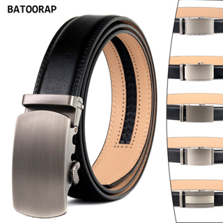 Mens Automatic Buckles Leather Belt Strap Waistband 110cm