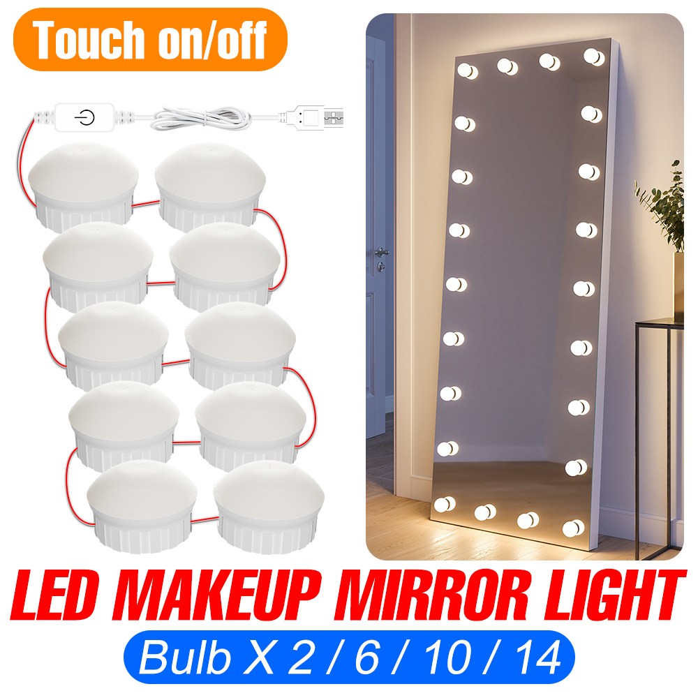 Led Vanity Light Makeup Mirror Light Bulb 12V LED USB Cable Powered