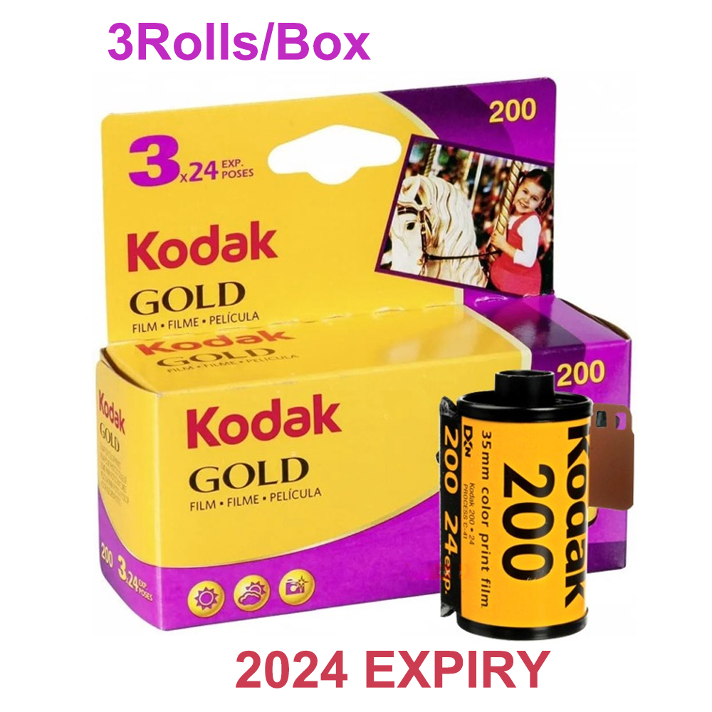 1/3Rolls KODAK GOLD 200 24 Exp 135 35mm Color Negative Film C41 PROCESS