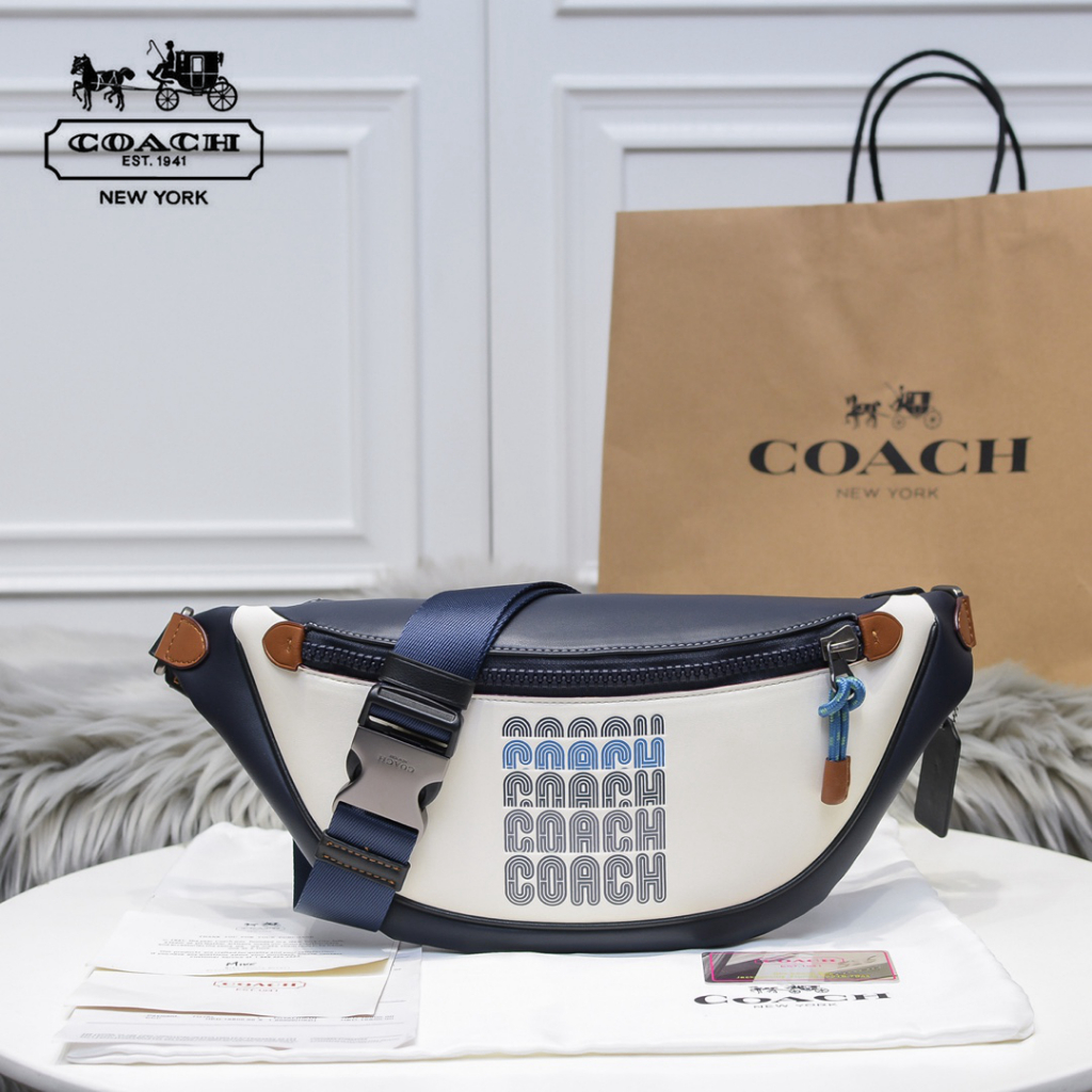 100 Original Coach Waist bag for men and women, chest bag, crossbody