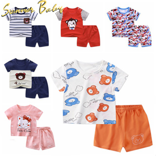 Baju Raya Baby Girl Children Summer Wear T-shirt Sleeve Short Set Baby Kids  Clothing Boy Dress