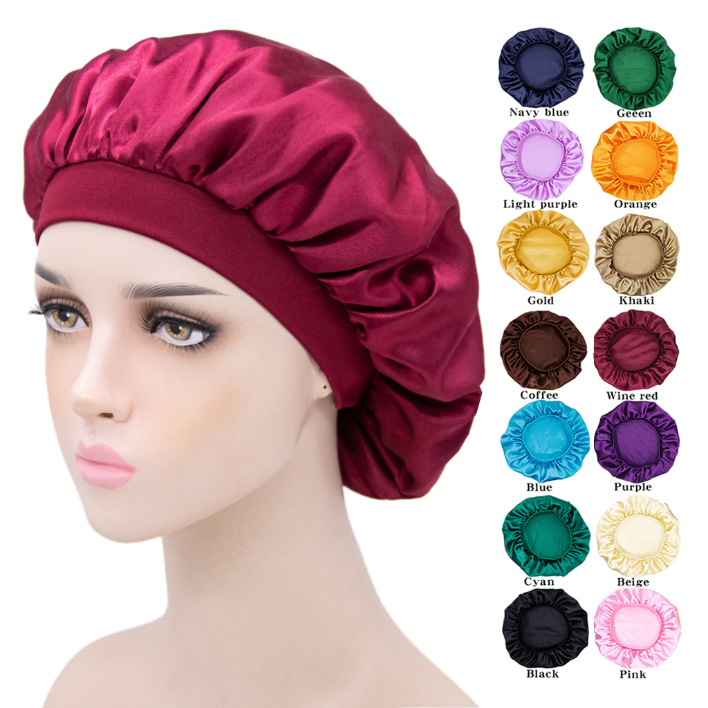  Silk Satin Lined Halo Turban Head Wrap Pre-Tied Skull Cap for  Men and Women Sleeping Bonnet Hair Cover Chemo Hair Loss Hat Black : Beauty  & Personal Care