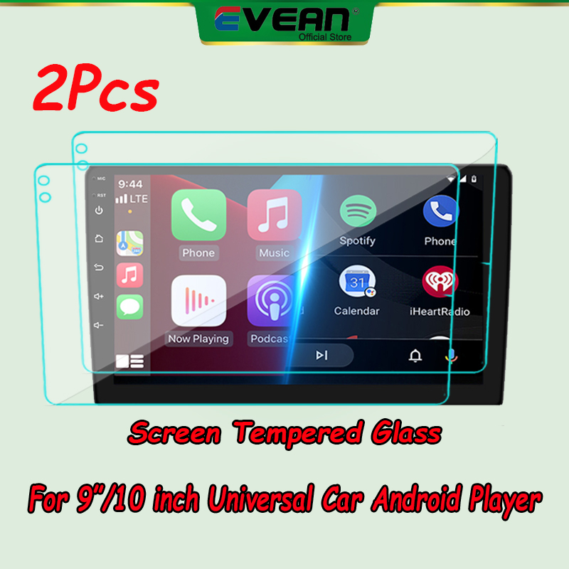 2Pcs 9" 10 inch Car Android Player Screen Tempered Glass 2.5D Anti