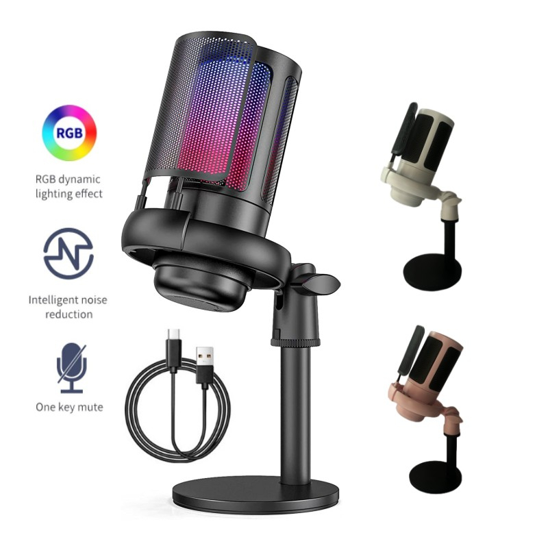 USB Condenser Microphone PC Gamer Microphones for Computer Recording