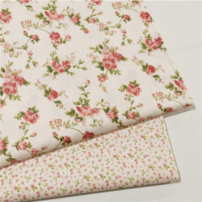 (New Arrival) Cotton Fabric Width 60'', Rosaceae Flower Design Clothing ...