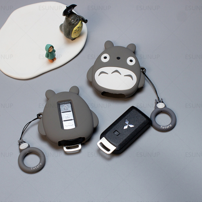 Ontto Custodia In Pelle Per Chiave Auto - Adatta Per Mitsubishi Outlander, Pajero, Delica D5, Eclipse Cross - Portachiavi Con Protezione Anti Graffio E Stile Retrò - 3