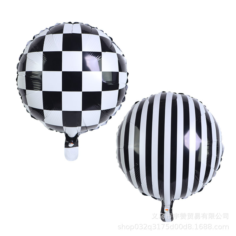 18 inch black and white check ball checkered balloon Party Decoration ...