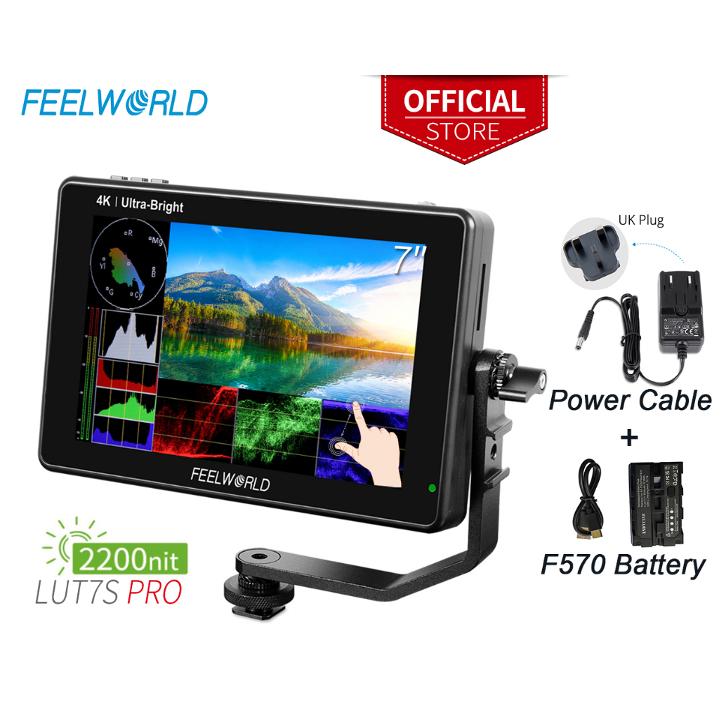 FEELWORLD LUT7S PRO 7 Inch 2200nit Ultra Bright SDI Touch Screen DSLR ...