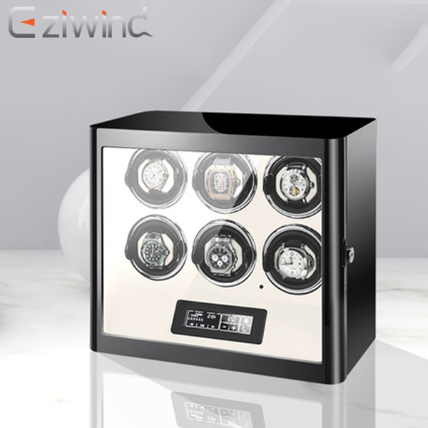 Eziwind LED Light Screen Touch Automatic Wood Watch Winder Display Box