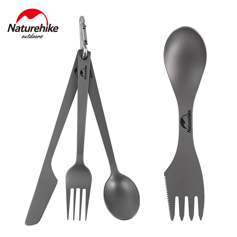 Naturehike 3 In 1 Portable Titanium Dinnerware Set Shopee Malaysia
