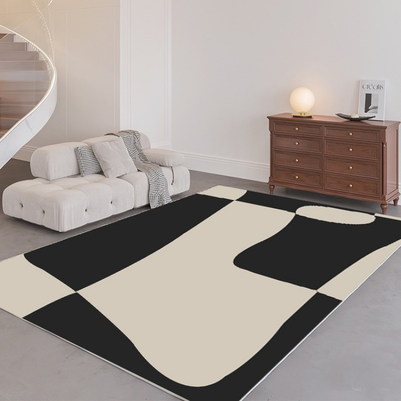 Black and white nordic carpet/thicken crystal velvet 100x160cm