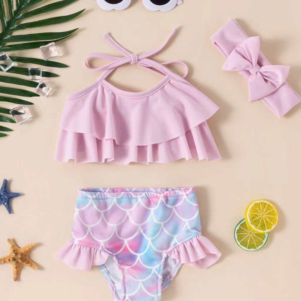 swimming suit for kids Mermaid Pink Bikini cute swimming outfit for