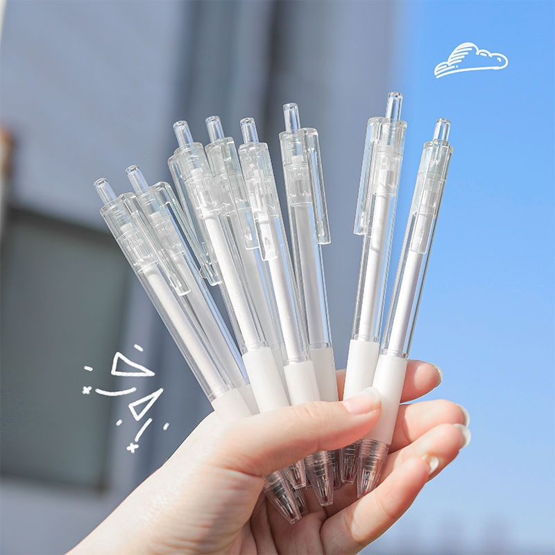 5Pcs/set MUJI Style Ballpoint Pen Gel Ink Black Tip 0.5mm Smooth ...