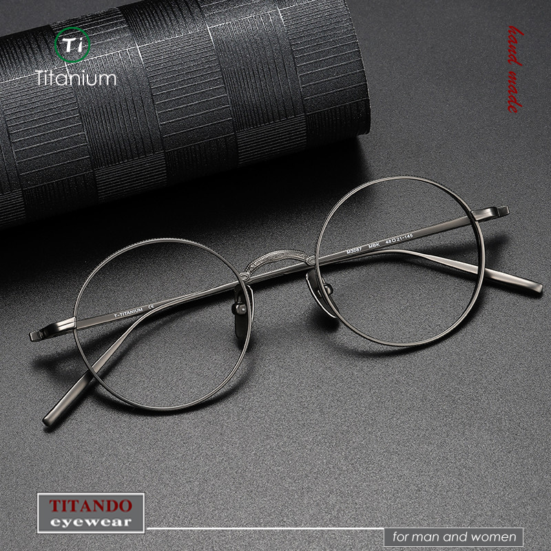 Men's round titanium eyeglass frames online