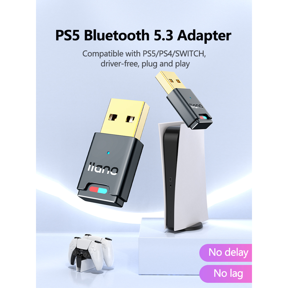 LLANO USB Bluetooth 5.3 Adapter for Switch/PS5/PS4 Receiver