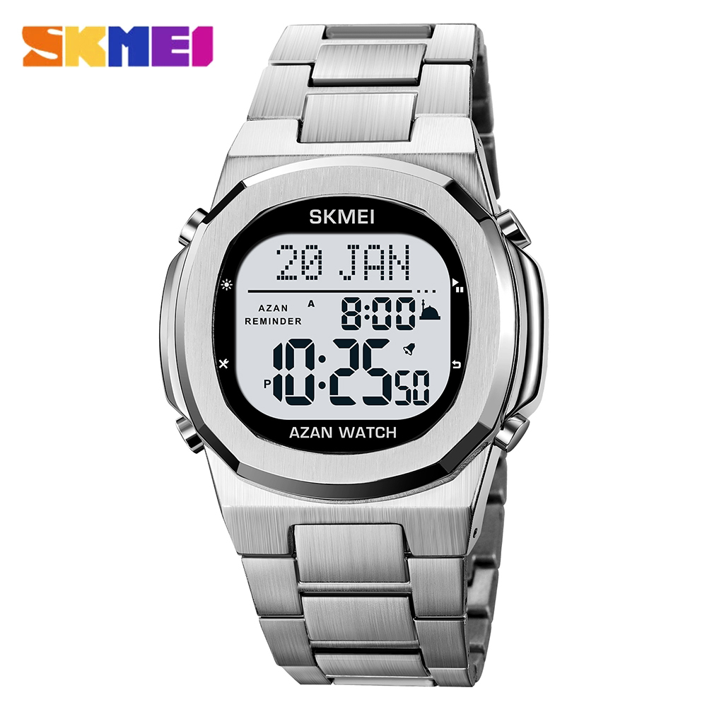SKMEI Muslim Prayer Qibla Watch Men Sport Watch Pilgrimage Time ...