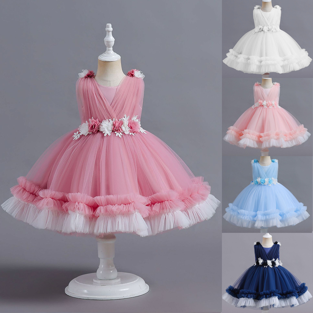 New children's gauze cake princess dress flower girl oneyearold