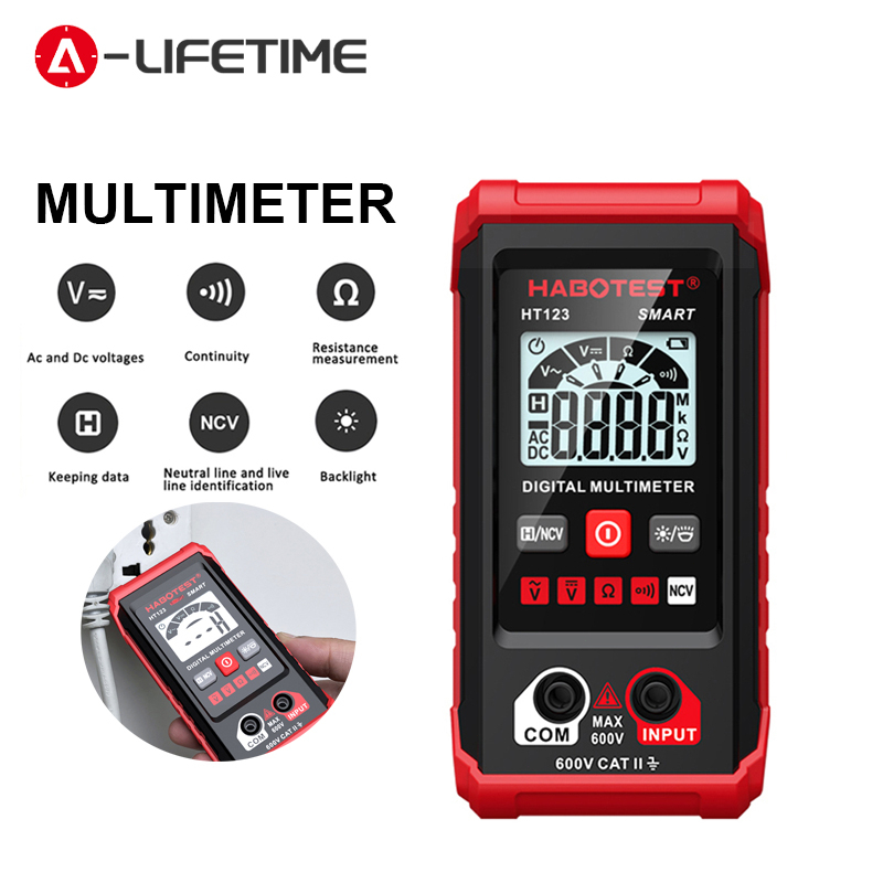 HABOTEST HT123 Smart Digital Multimeter 600V AC DC 2000 Counts Voltage ...