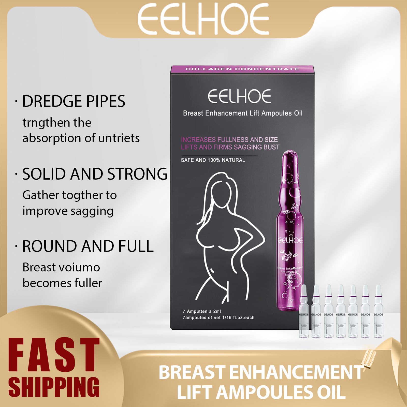 EELHOE Beauty Breast Enhancer Massage Essence Breast Enhancement Oil