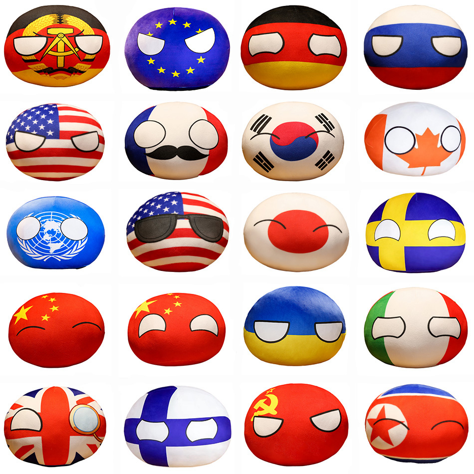 10cm Polandball Plush Country Ball Toys Anime UK Russia Soviet Union ...