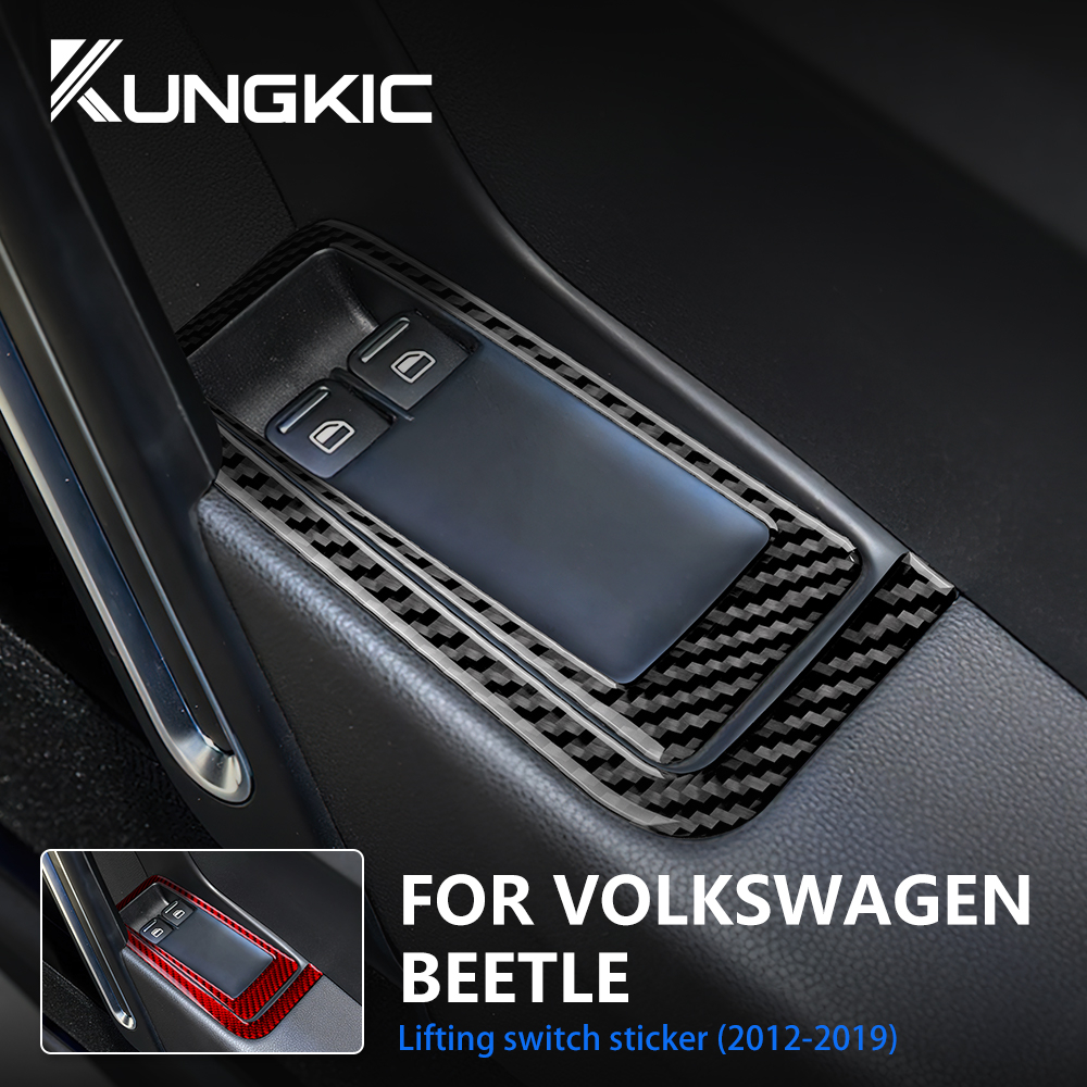 For Volkswagen VW Beetle Carbon Fiber 20122019 Car Window Lift Button Decorative Frame Sticker