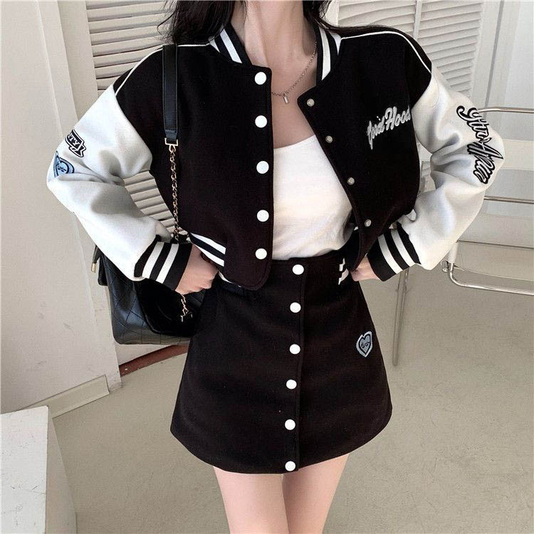 Korean Version Ready Stock Female Loose Sweet Spicy Baseball Uniform