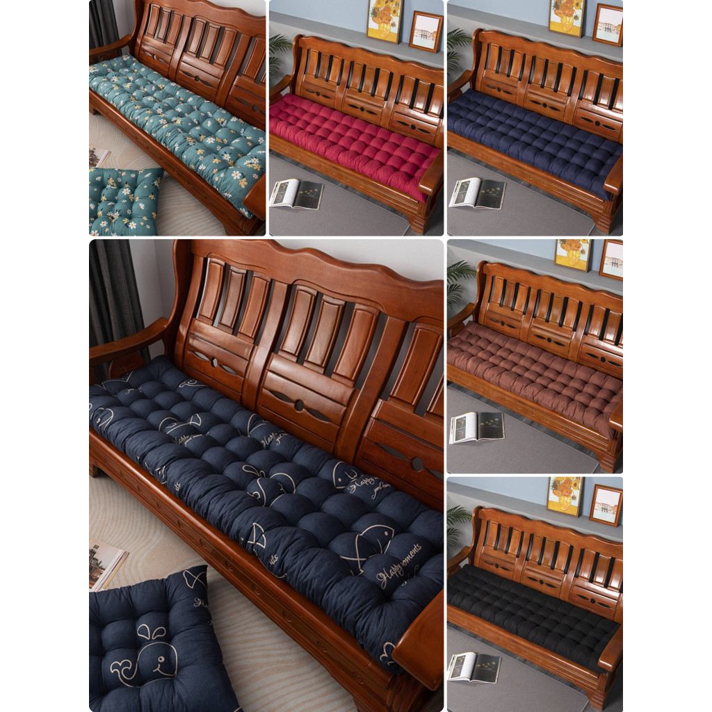 53*170cm Thickened solid wood sofa seat cushion Three seats wooden sofa