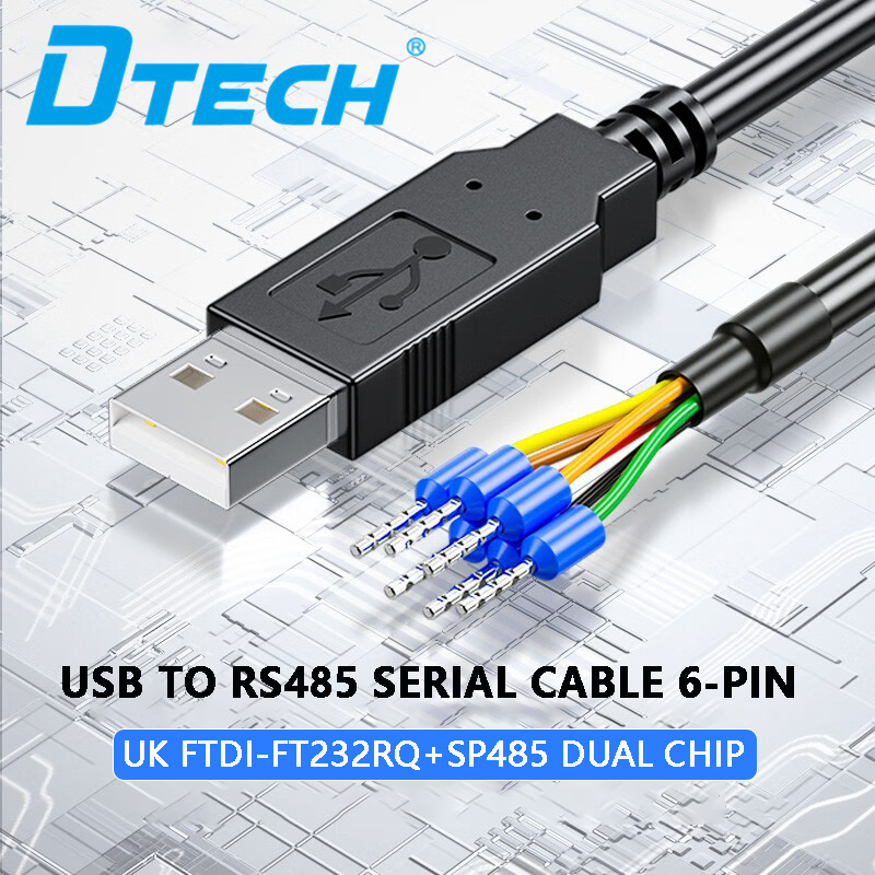 DTECH USB To RS485 Serial Port Cable 6p Terminal FT232R Chip PLC ...