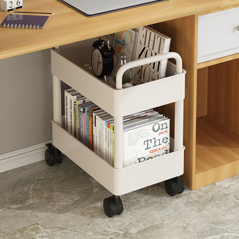 Storage Rack Movable Bookshelf under Table Trolley Rack Multi-Layer ...