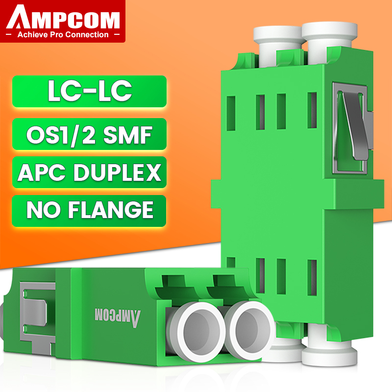 AMPCOM LC to LC Fiber Optical Adapter Coupler Duplex SMF MMF Female to ...