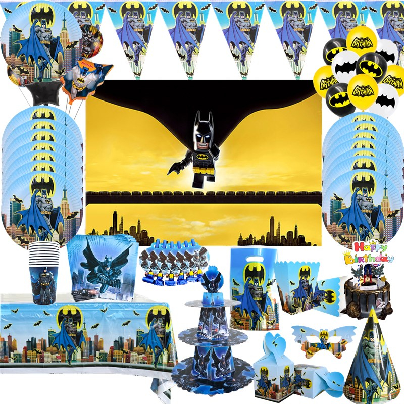 Batman superhero city baby shower decoration theme disposable