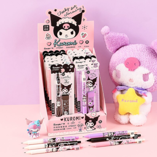 New Cute Sanrio Sweet Cool kuromi Mechanical Pencil Set kuromi ...