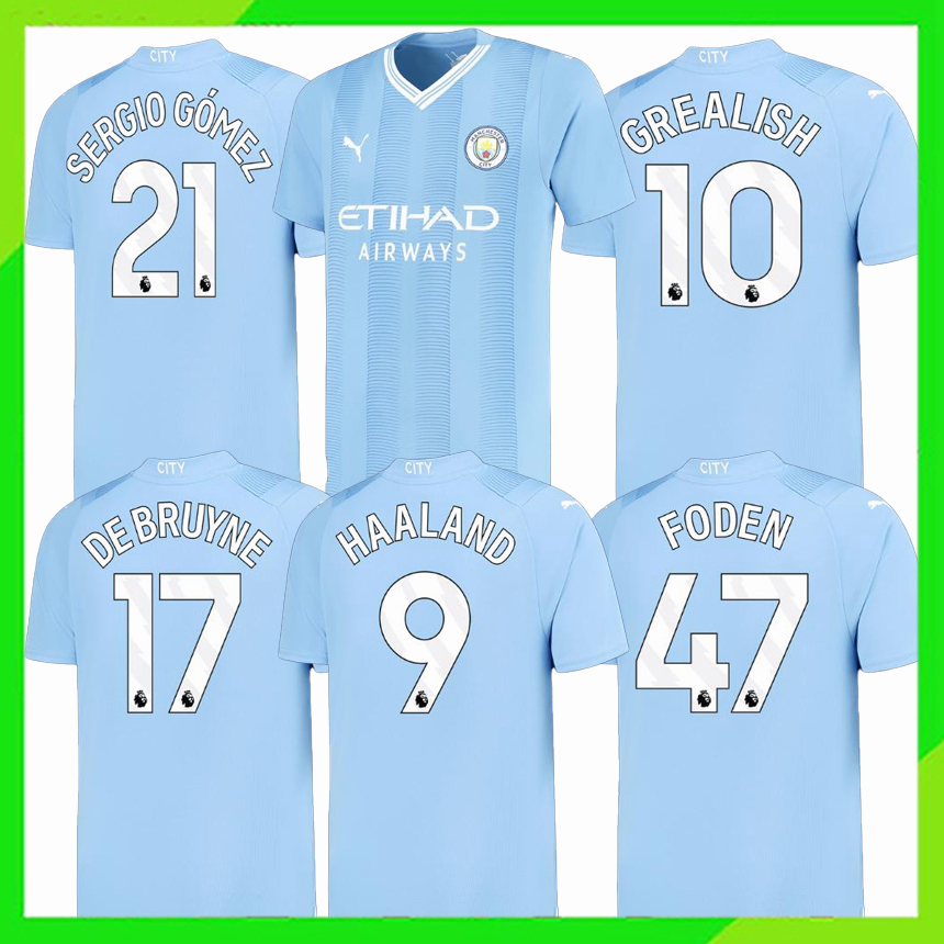 2023-24 【fans】manchester City Home Shirt Size S-4xl Football Shirt 23  