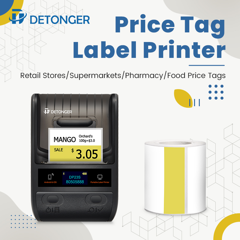 DETONGER DP23S Inkless Bluetooth Thermal Label Printer Supermarket